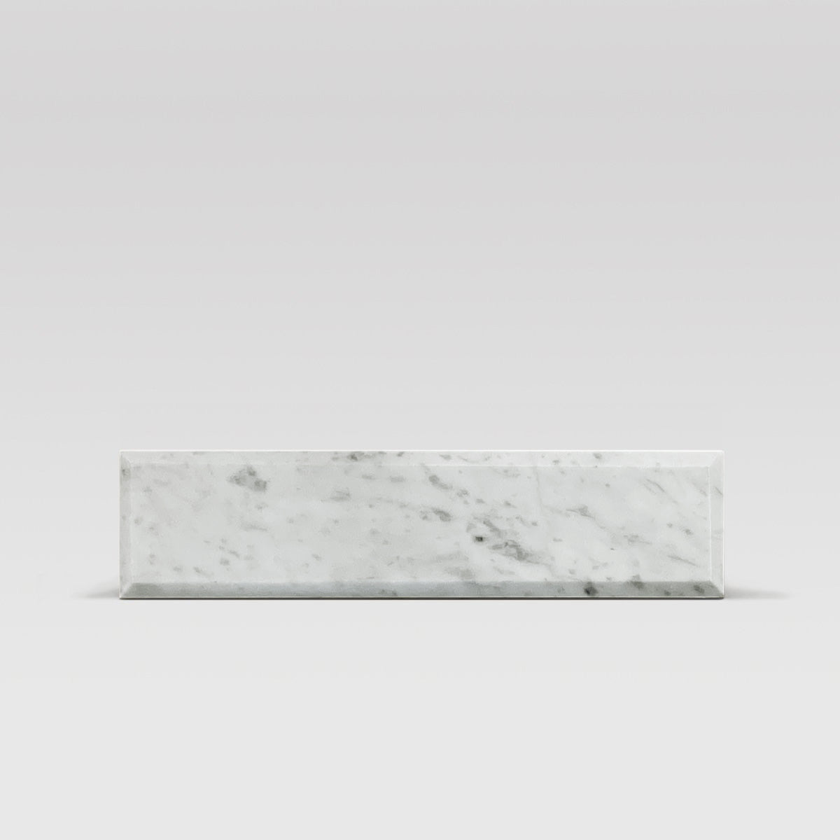 White Carrara Polished, Beveled 3"x12" Marble Tile