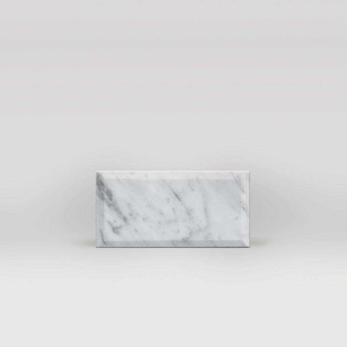 White Carrara Polished, Bevelled 3"x6" Marble Tile