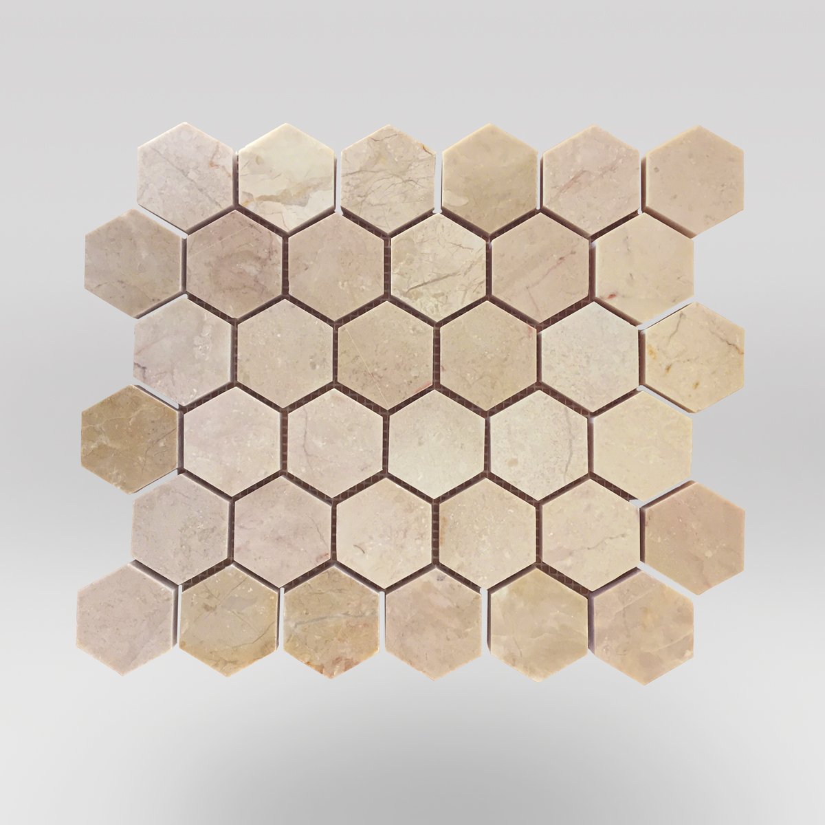 Bursa Beige Polished Hexagon 2" Marble Mosaic - BigAppleMarble.com