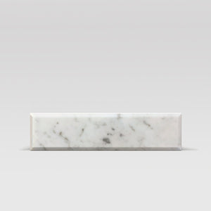 White Carrara Polished, Bevelled 4"x12" - BigAppleMarble.com