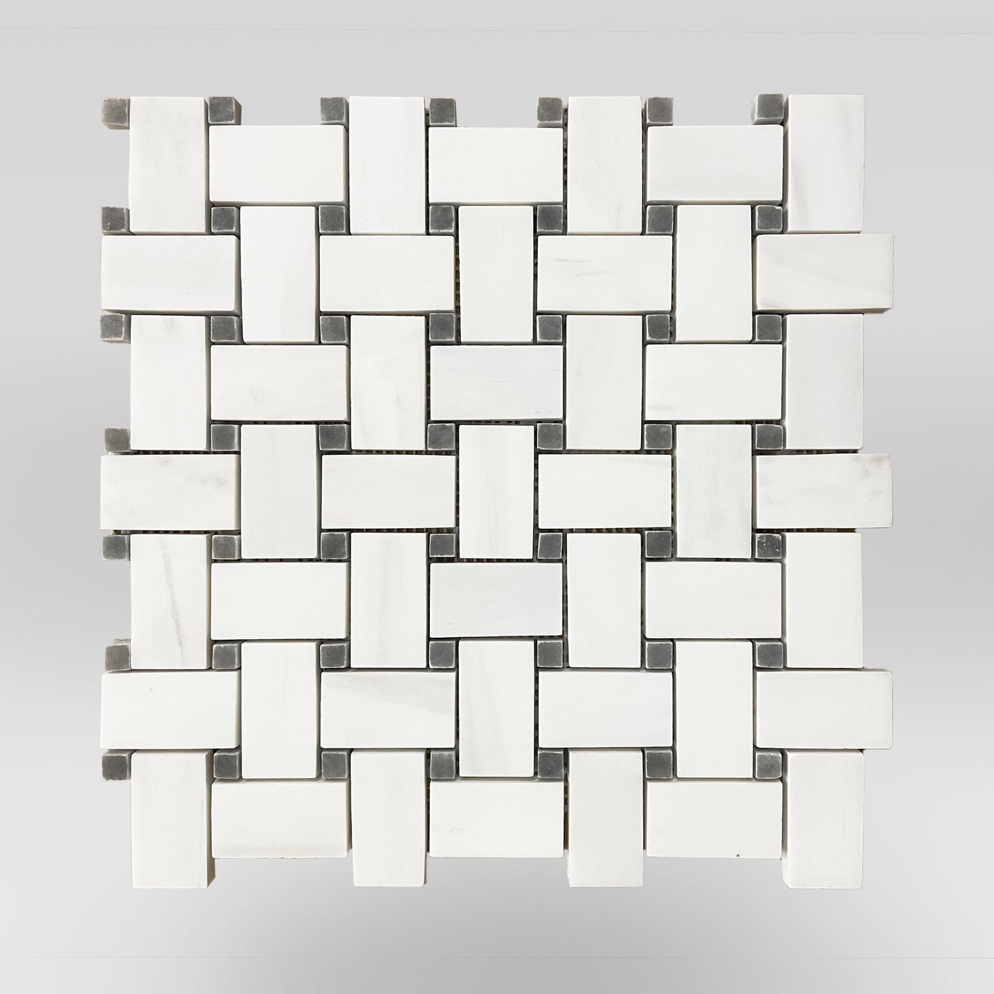 Dolomite Polished Basket Weave with Grey Dots