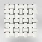 Dolomite Polished Basket Weave with Grey Dots