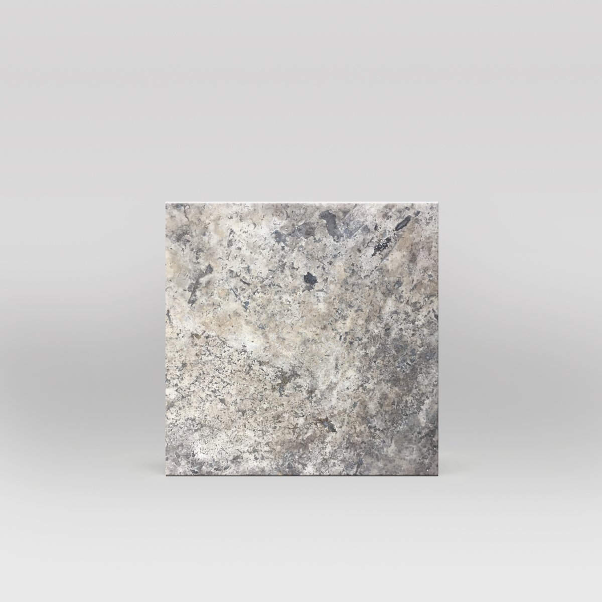 Silver Travertine Honed 12"x12" Tile - BigAppleMarble.com