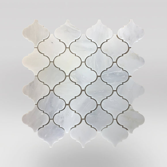 Oriental White/Eastern White Polished Lantern Marble Mosaic Tile - BigAppleMarble.com