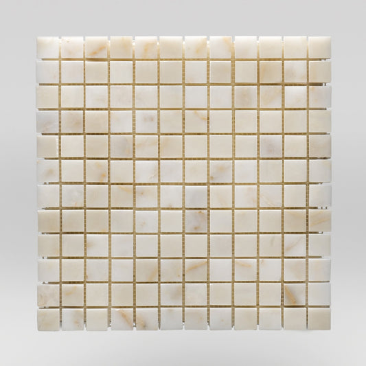 Afyon Sugar Polished 1"x1" Marble Mosaic / Square BigAppleMarble.com