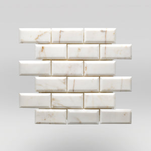 Afyon Sugar Polished, Bevelled 2"x4" Marble Mosaic BigAppleMarble.com