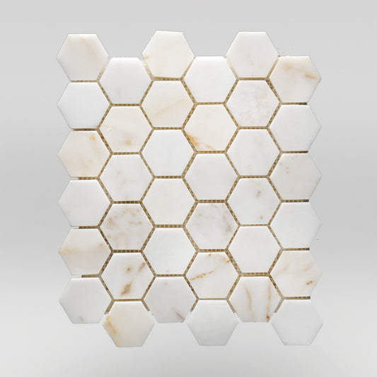 Afyon Sugar Polished Hexagon 2" BigAppleMarble.com