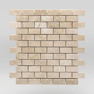 Bursa Beige Polished 1"x2" Marble Mosaic / Brick BigAppleMarble.com