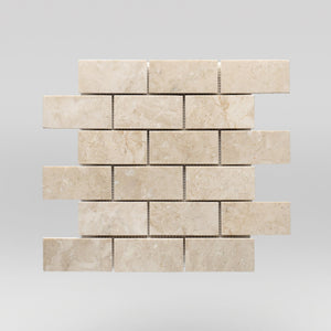 Bursa Beige Polished 2"x4" Marble Mosaic / Brick BigAppleMarble.com