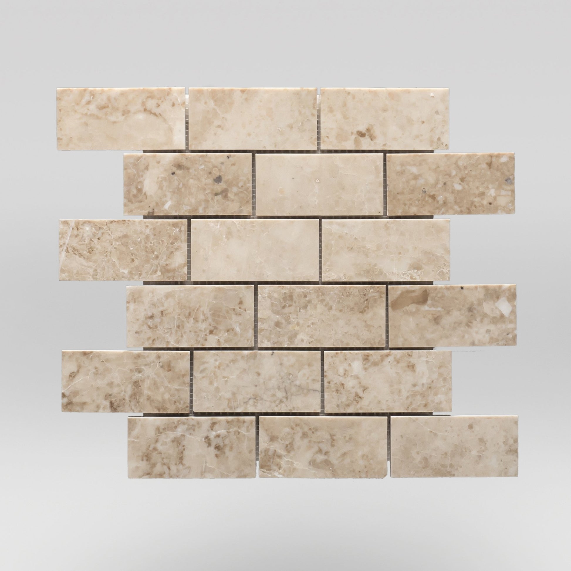 Cappuccino Polished 2"x4" Marble Mosaic / Brick BigAppleMarble.com