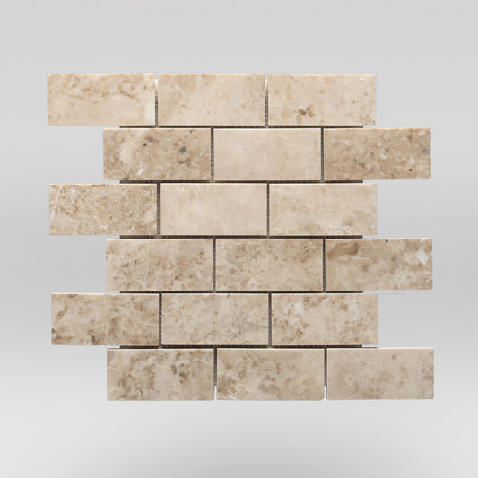 Cappuccino Polished 2"x4" Marble Mosaic / Brick BigAppleMarble.com
