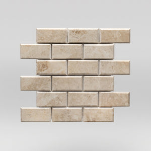 Cappuccino Polished, Bevelled 2"x4" | Marble Mosaic | Brick | BigAppleMarble.com