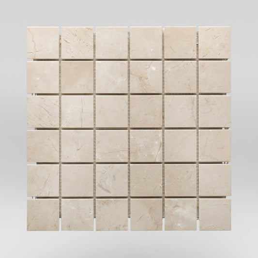 Crema Marfil Select Polished 2"X2" | Marble Mosaic | Square | BigAppleMarble.com