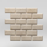 Crema Marfil Select Polished, Bevelled 2"x4" | Marble Mosaic | Brick/High Bevel | BigAppleMarble.com