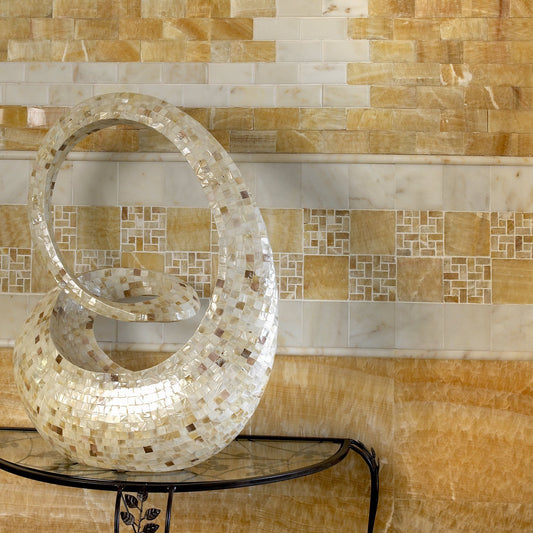 Honey Onyx Polished 4"x4" Marble Tiles BigAppleMarble.com