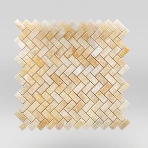 Honey Onyx Polished Herringbone 5/8"x1.25" Marble Mosaic 5/8"x1.25" / Herringbone BigAppleMarble.com