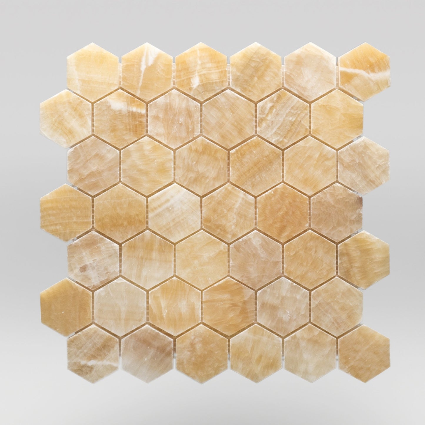Honey Onyx Polished Hexagon 2" Marble Mosaic 2" / Hexagon BigAppleMarble.com