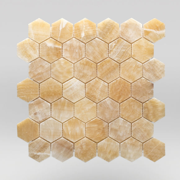 Honey Onyx Polished Hexagon 2