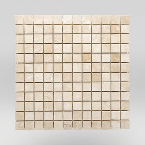 Ivory (White) Travertine Honed 1"x1" Travertine Mosaic 1"x1" / Honed / Square BigAppleMarble.com