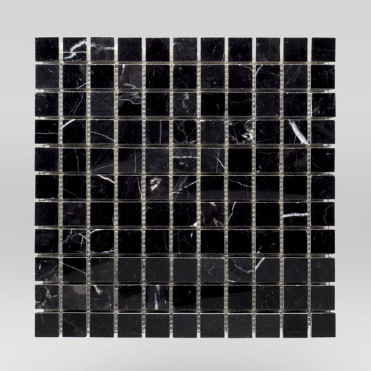 Nero Marqouina Polished 1"x1" Marble Mosaic 1"x1" / Square BigAppleMarble.com