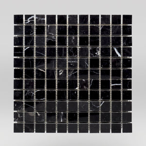 Nero Marqouina Polished 1"x1" Marble Mosaic 1"x1" / Square BigAppleMarble.com