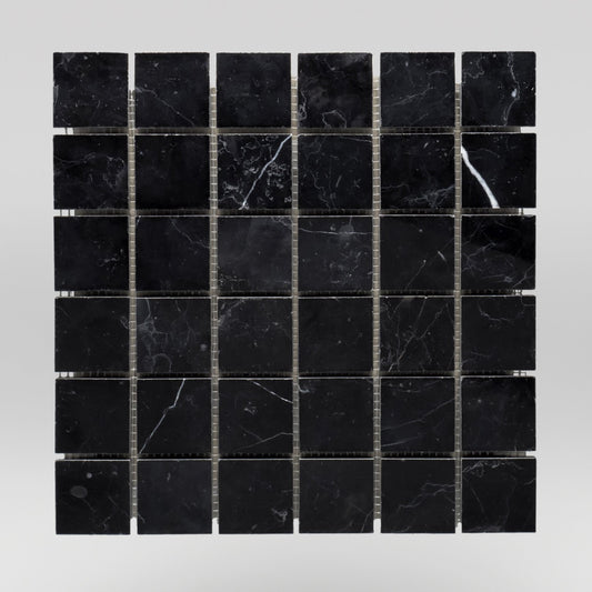 Nero Marqouina Polished 2"x2" Marble Mosaic 2"x2" / Square BigAppleMarble.com
