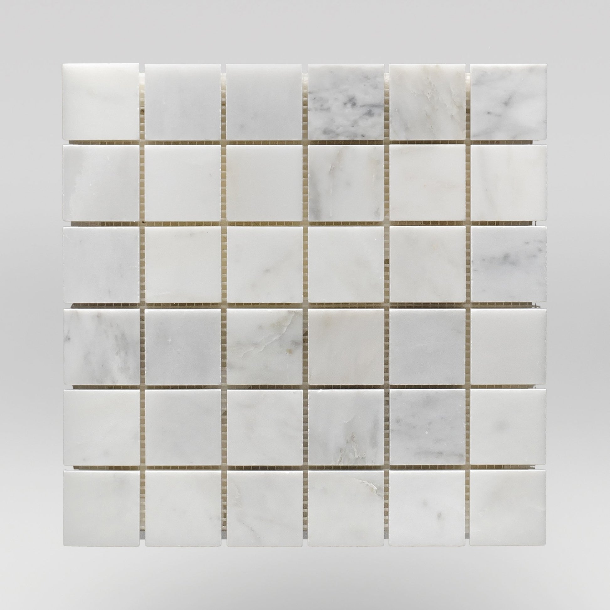 Oriental White/Eastern White Honed 2"x2" Marble Mosaic 2"x2" / Square / Honed BigAppleMarble.com