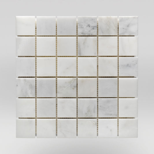 Oriental White/Eastern White Honed 2"x2" Marble Mosaic 2"x2" / Square / Honed BigAppleMarble.com