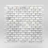 Oriental White/Eastern White Polished 1"x2" Marble Mosaic 1"x2" / Brick / Polished BigAppleMarble.com