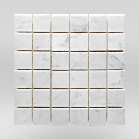 Oriental White/Eastern White Polished 2"x2" Marble Mosaic 2"x2" / Square / Polished BigAppleMarble.com