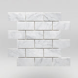 Oriental White/Eastern White Polished 2"x4" Marble Mosaic 2"x4" / Brick / Polished BigAppleMarble.com