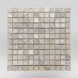 Silver Travertine Tumbled 1"x1" Mosaic - BigAppleMarble.com