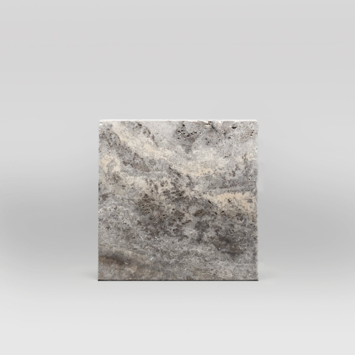 Silver Travertine Tumbled 12"x12" Tile - BigAppleMarble.com