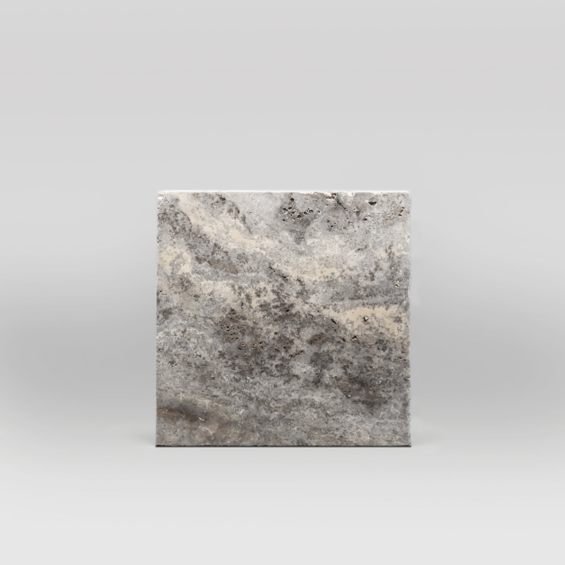 Silver Travertine Tumbled 12"x12" Tile - BigAppleMarble.com