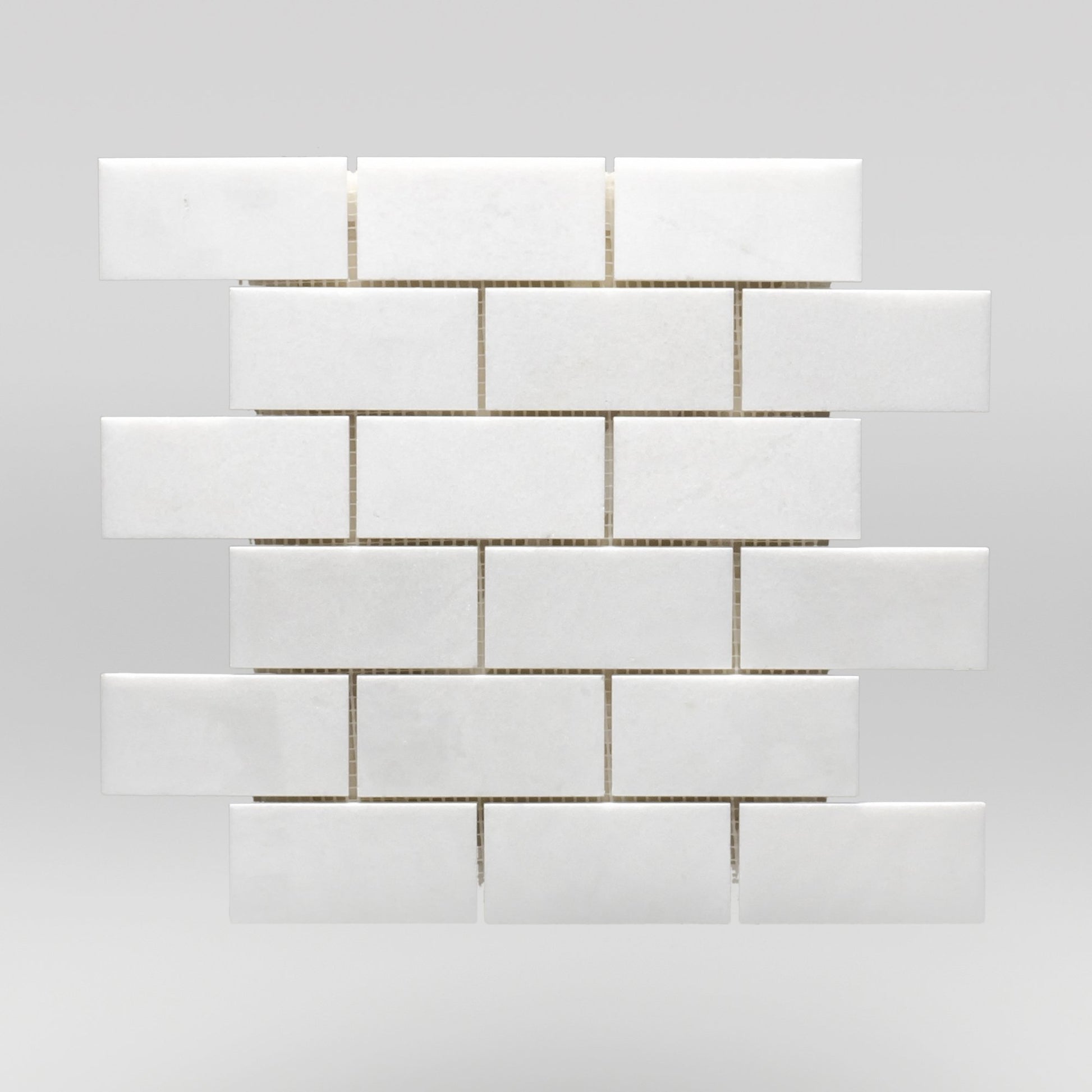 Thassos Polished 2"x4" Marble Mosaic 2"x4" / Brick BigAppleMarble.com