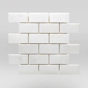 Thassos Polished 2"x4" Marble Mosaic 2"x4" / Brick BigAppleMarble.com