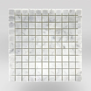 White Carrara Polished 1"x1" - BigAppleMarble.com