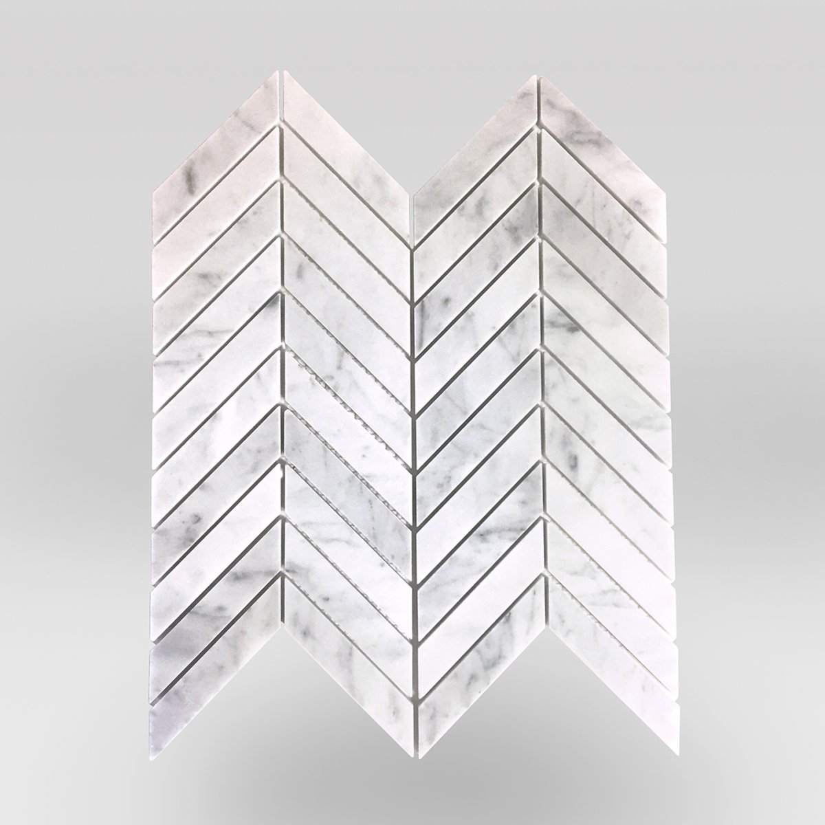White Carrara Polished Chevron - BigAppleMarble.com