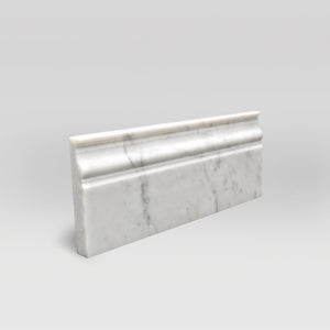 White Carrara Honed Base Marble Moulding Base - BigAppleMarble.com