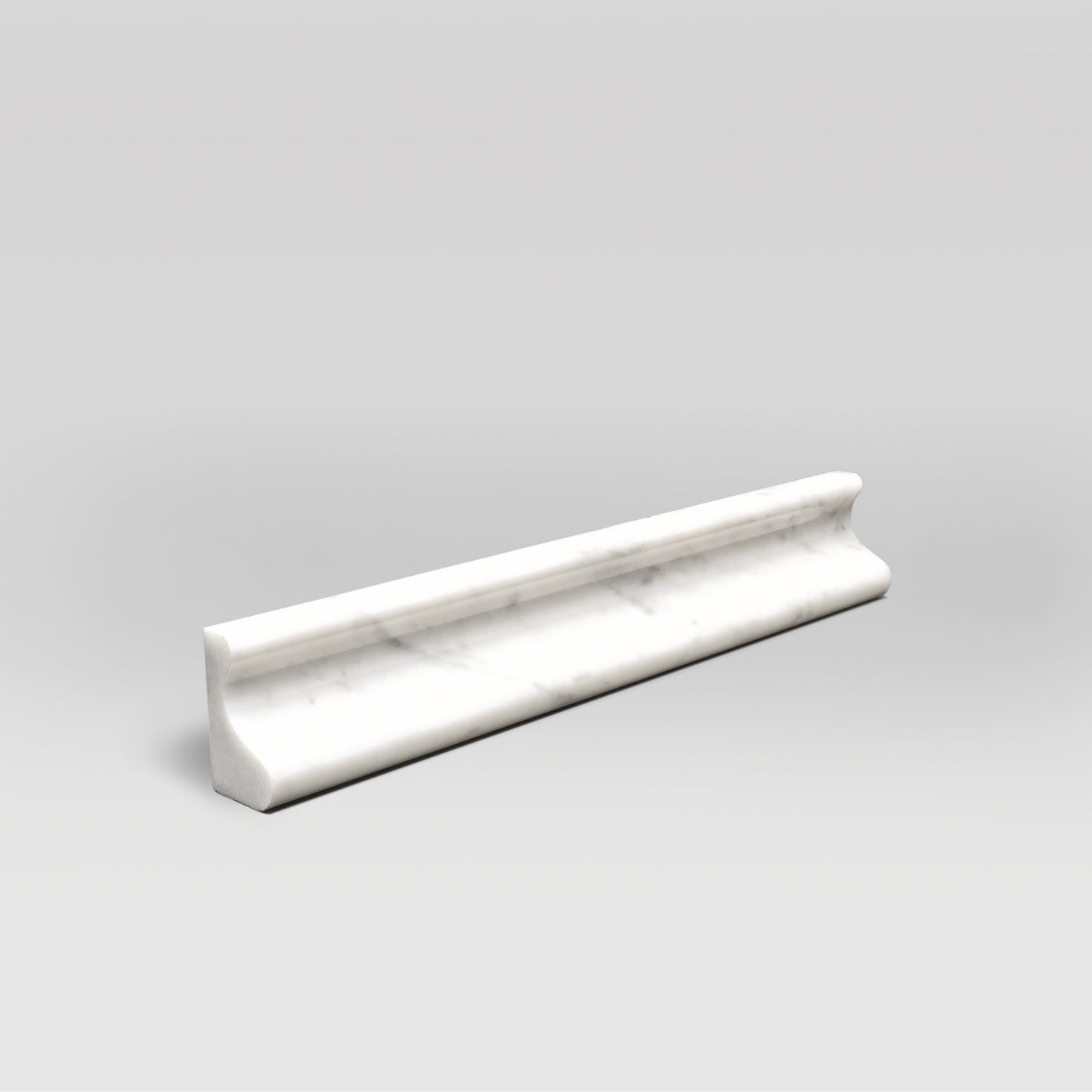 White Carrara Honed Chair Rail Marble Moulding - BigAppleMarble.com