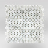 White Carrara Polished Penny Round - BigAppleMarble.com