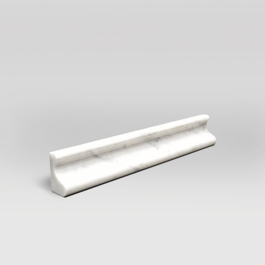 White Carrara Polished Chair Rail Marble Moulding - BigAppleMarble.com